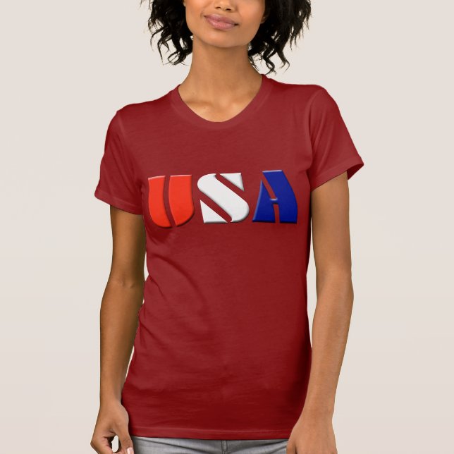 Damer patriotiska USA överträffar T Shirt (Framsida)