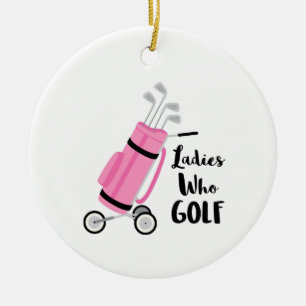 Damer som Golf Julgransprydnad Keramik