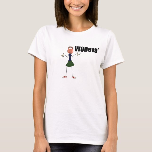 Damer WODeva som rycker på axlarna T Shirt (Framsida)