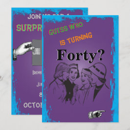 Damernas 40-årsfirande Retro Vintage Inbjudningar