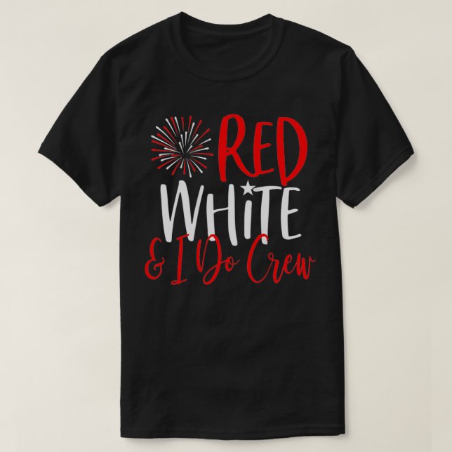 Damernas 4:e Juli Systerfest s Rött Vitt T Shirt (Design framsida)