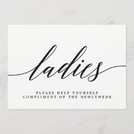 Damernas bröllopsbadrumsskylt - Modern skrift Meddelande