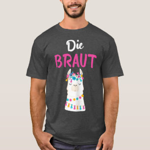 Damernas Bruden Brudlag Söt Lama Alpaca JG T Shirt