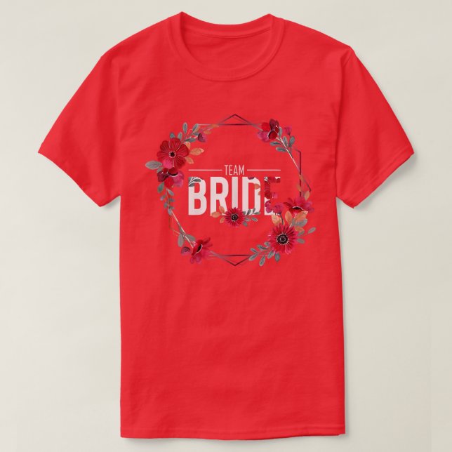 Damernas Brudlag JGA blommor bröllop möhippa T Shirt (Design framsida)