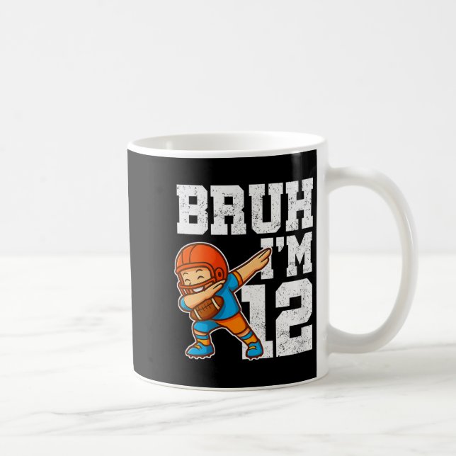 Damernas Bruh jag är 12 Rolig Dab Se Fotboll Prese Kaffemugg (Höger)