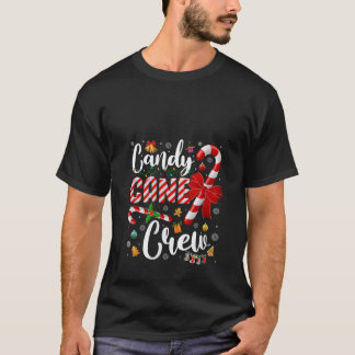 Damernas Candy Cane Crew Godisälskare Matchande Gr T Shirt