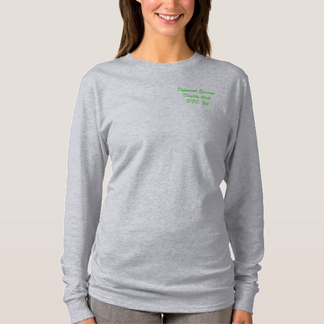 Damernas Defuniak Springs Daylily Club T Shirt (Framsida)