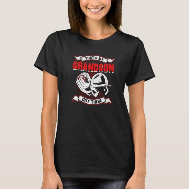 Damernas Det är min sonson där ute Baseball Farfar T Shirt (Framsida)