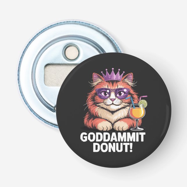 Damernas Donut-Prinsessa Katt Meme Flasköppnare (Framsidan)