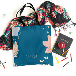 Damernas Eleganta Blå Boho Söt Totebag Tygkasse
