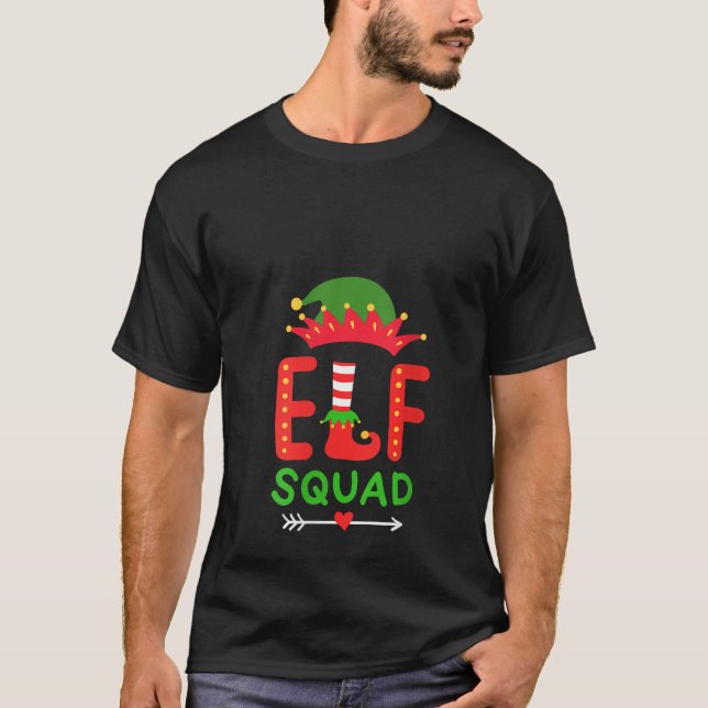 Damernas Elf Squad julmatchande V-ringning  T Shirt (Framsida)