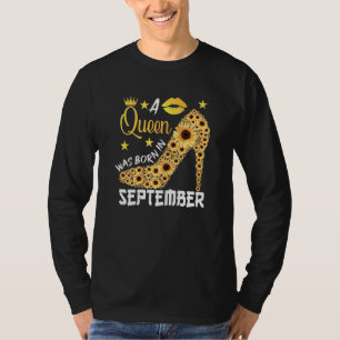 Damernas En Drottning Föddes I September I Gult De T Shirt