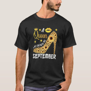 Damernas En Drottning Föddes I September I Gult De T Shirt