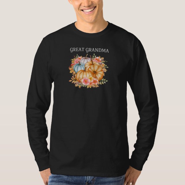 Damernas farfars mormor Färgglada pumpor Höst Autu T Shirt (Framsida)