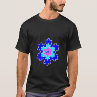 Damernas Färgglada Fraktal Koch Snöflinga Mönster T Shirt