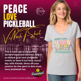 Damernas Fred Kärlek Pickleball V-ringad t-shirt