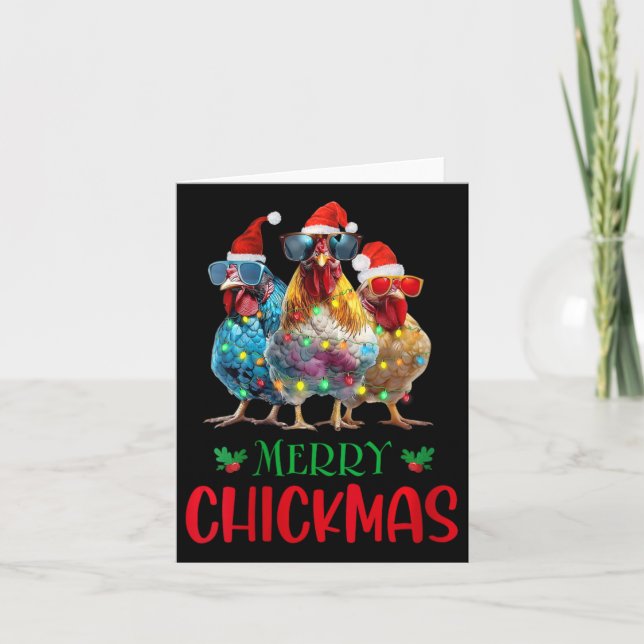 Damernas Glad Chickmas-ornament Ljus Kycklinggård Kort (Framsida)