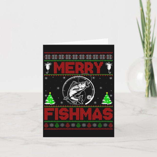 Damernas glada fiskjul B Fisk Fiske fula jul Kort (Framsida)