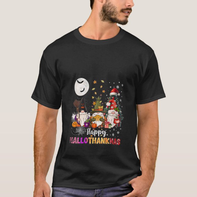 Damernas glada Hallothanksmas Tomtar Älskare Rolig T Shirt (Framsida)