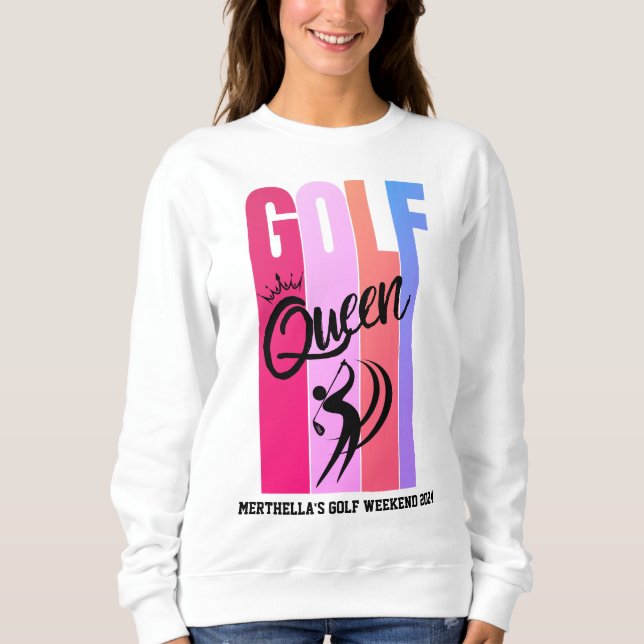 Damernas GOLF Drottning Anpassat Namn T Shirt (Framsida)