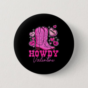Damernas Howdy Valentine _ Söta Rosa Cowboy Stövla Knapp