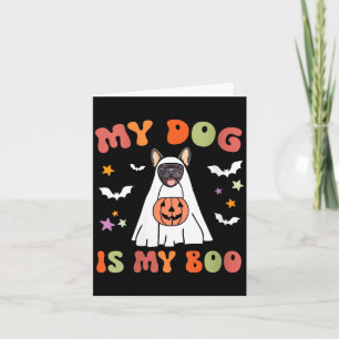 Damernas hund är Boo svart fransk bulldog Hallowee Kort