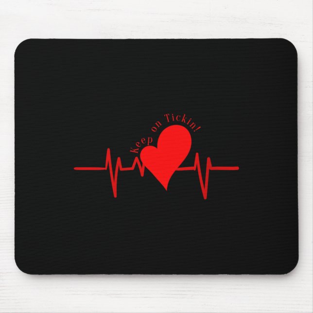 Damernas Keep On Tickin! Ekg Hjärtbeat Ko Ventil H Musmatta (Framsidan)