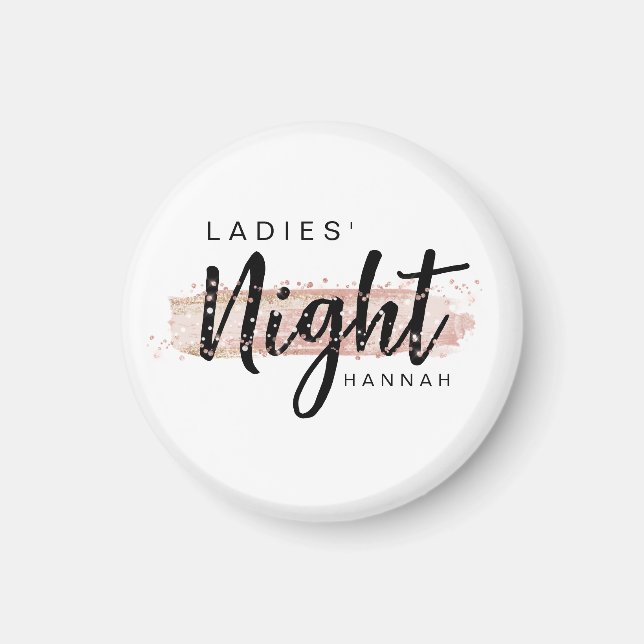 Damernas Kväll Vattenfärg Röda Kinder Systerparty Magnet (Framsidan)