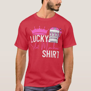 Damernas Lucky Slot Machine Gambling Casino VNeck T Shirt