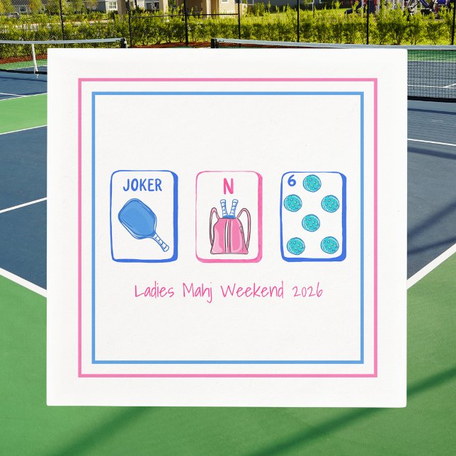 Damernas Mahj-helg Pickleball Mahjong  Pappersservett (Skapare uppladdad)