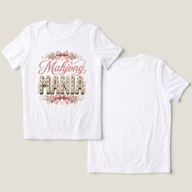 Damernas Mahjongmani  T Shirt (Design fram och bak)