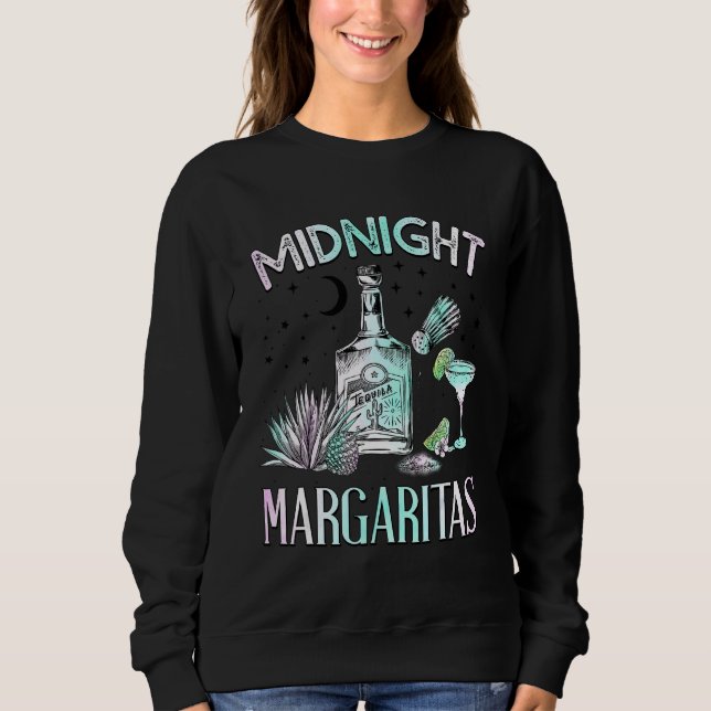 Damernas Midnattmargaritas Halloween Häxa T Shirt (Framsida)