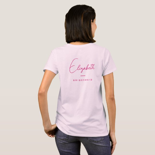 Damernas Möhippa Brudtärna Dubbelsidig T Shirt (Hel baksida)