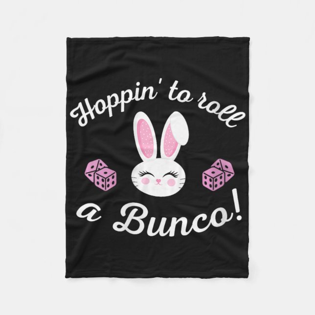 Damernas Påsk Bunco Hoppar För Att Rulla En Bunco  Fleecefilt (Framsidan)