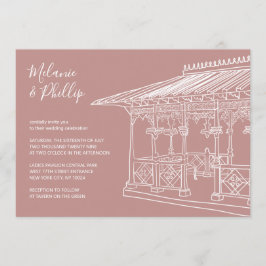 Damernas paviljong Central Park New York Bröllop Inbjudningar