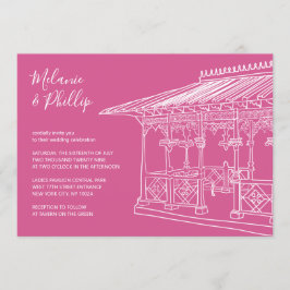 Damernas paviljong Central Park New York Bröllop Inbjudningar