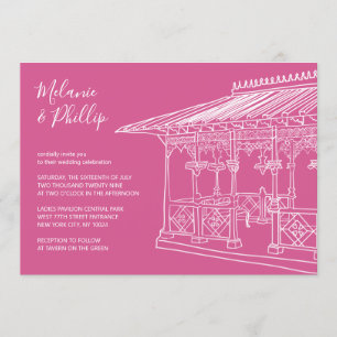 Damernas paviljong Central Park New York Bröllop Inbjudningar