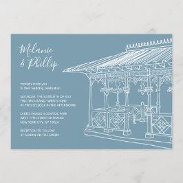 Damernas paviljong Central Park New York Bröllop Inbjudningar