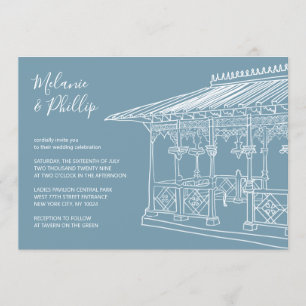 Damernas paviljong Central Park New York Bröllop Inbjudningar