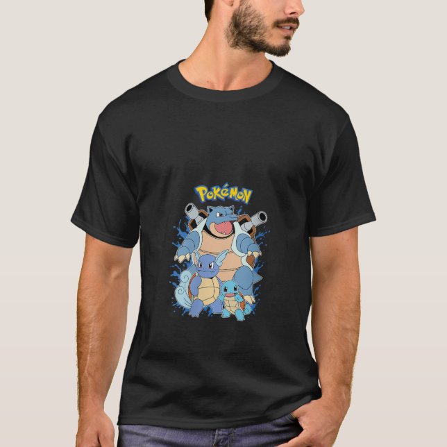 Damernas Pok mon Squirtle Evolution V-ringad tröja (Framsida)