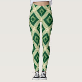 Damernas smaragdgröna diamantgeometriska leggings