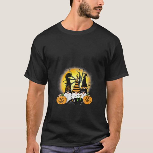 Damernas Tre Tomtar Glad Halloween Höst Karamellco T Shirt (Framsida)