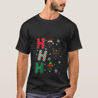 Damers Ho Ho Ho Giant Schnauzer Hundälskare Jul T Shirt