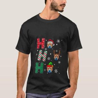 Damers Ho Ho Ho Pitbull Terrier Hundälskare Jul T Shirt