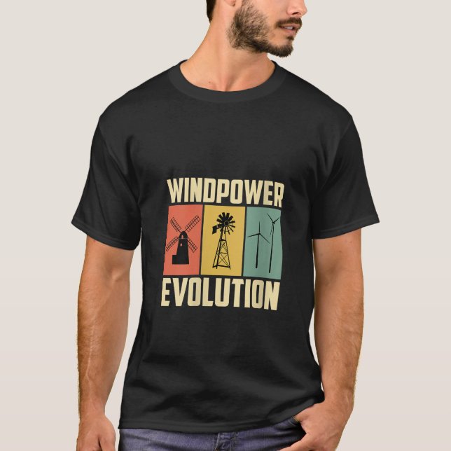 Damers VINDKRAFT EVOLUTION Retro Roligt Grönt Ener T Shirt (Framsida)