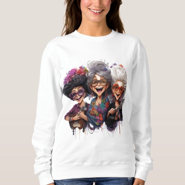 Dames Granny Friends basic sweater T Shirt (Framsida)