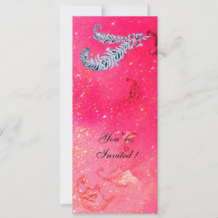 DAMFEJDRAR , rosa glitter Inbjudningar