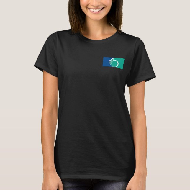 Damfleece joggingbyxor med Ottawas flagga T Shirt (Framsida)