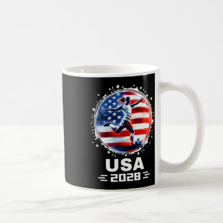 Damfotboll Amerikansk flagg Fotbollskläder Fotboll Kaffemugg