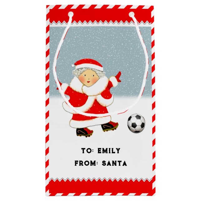 Damfotboll jul liten presentpåse (Baksidan)